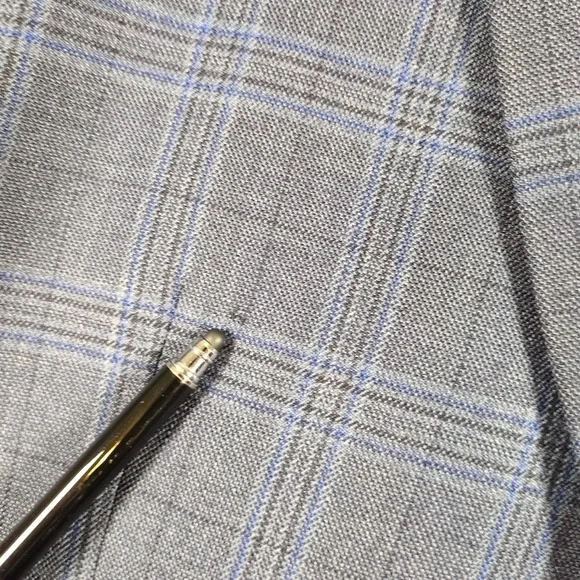 Tallia Mens 46R Wool Blazer Blue Windowpane Plaid Sport Coat Single Breasted - Picture 5 of 8